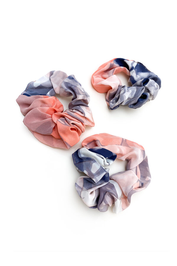 ANGELINA STUDIO Printed Silk Hair Scrunchies Elastic Hair Ties Bands